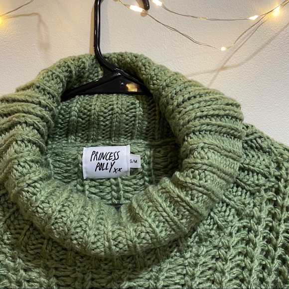 PRINCESS POLLY GREEN COW NECK KNIT SWEATER - Picture 5 of 8